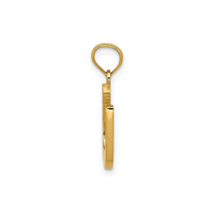14k Yellow Gold Horseshoe Pendant, 17x17mm