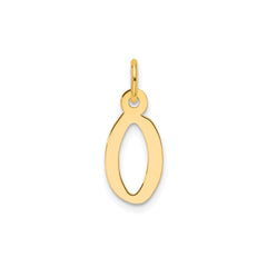 14K Yellow Gold Initial Letter Pendant Charm, Block Style, 13mm x 6mm