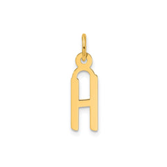 14K Yellow Gold Initial Letter Pendant Charm, Block Style, 13mm x 6mm