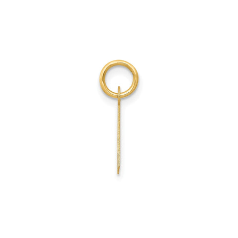 14K Yellow Gold Initial Letter Pendant Charm, Block Style, 13mm x 6mm