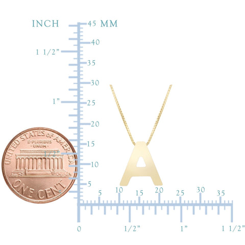 14k Yellow Gold Initial Letter Pendant Necklace, 18"