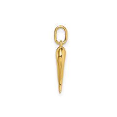 14k Yellow Gold Italian Horn Charm Pendant, 15mm - JewelryAffairs