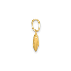 14k Yellow Gold Kitty Cat Hanging Charm Pendant, 22x17mm
