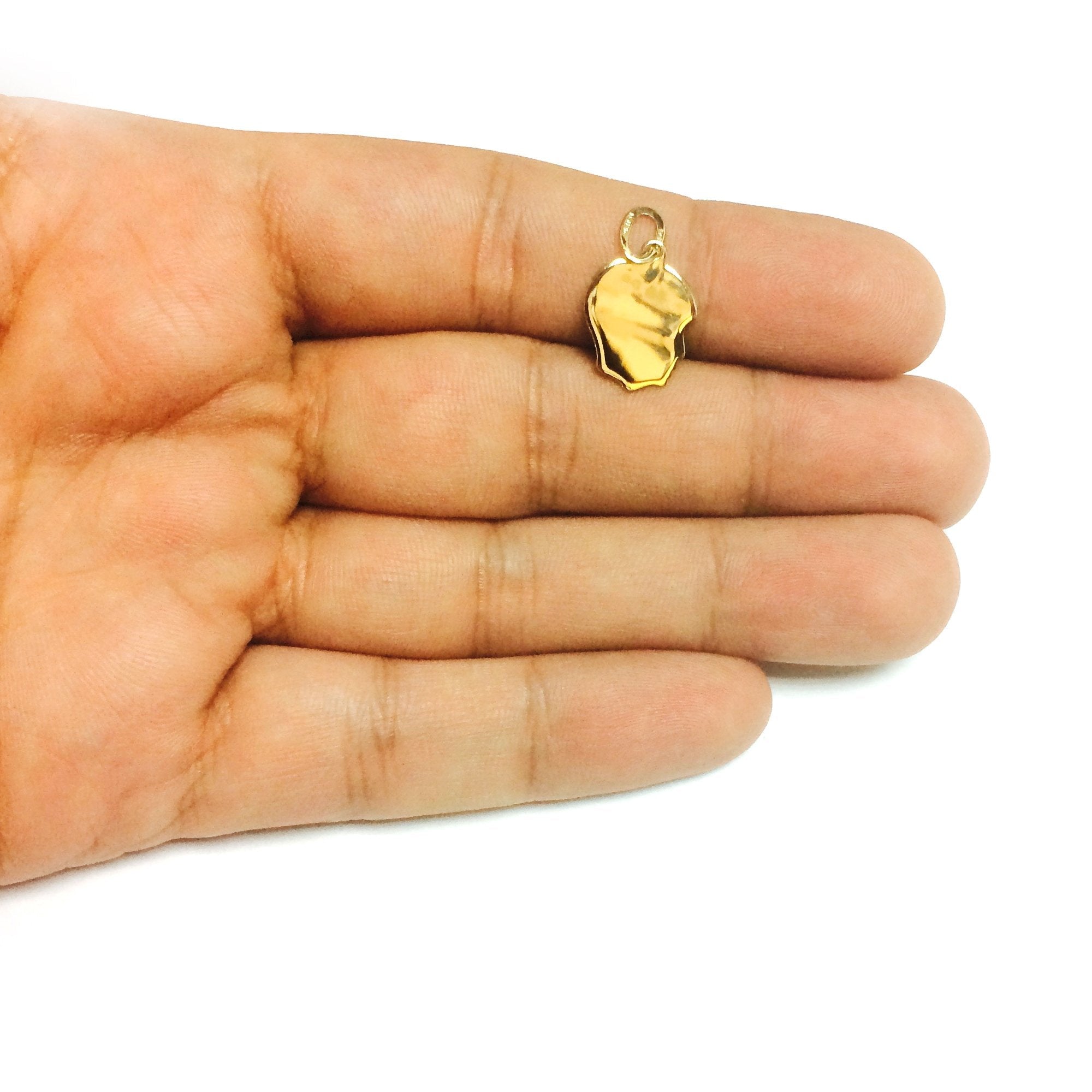 14K Yellow Gold Male Head Charm, 12 x 21 mm
