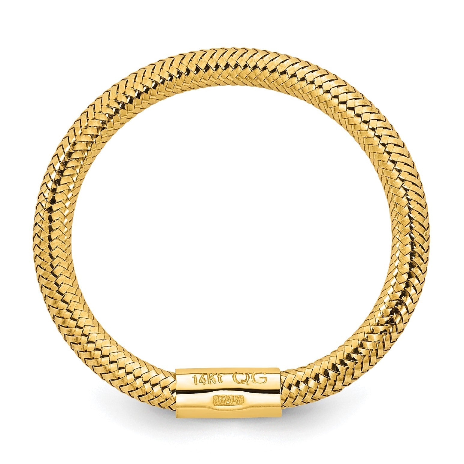 14k Yellow Gold Mesh Stretch Adjustable Band Ring