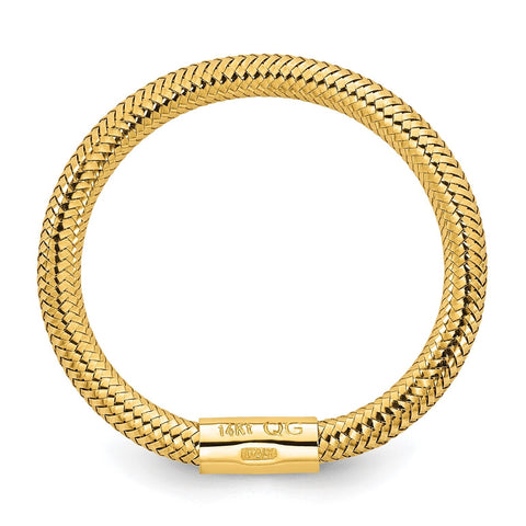14k Yellow Gold Mesh Stretch Adjustable Band Ring
