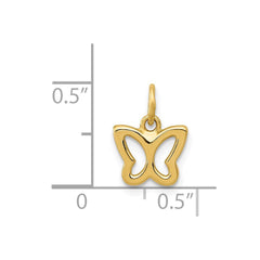 14k Yellow Gold Minimal Butterfly Pendant Charm, 8x8mm - JewelryAffairs