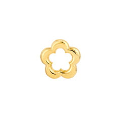 14k Yellow Gold Open Flower Stud Earrings, 6mm