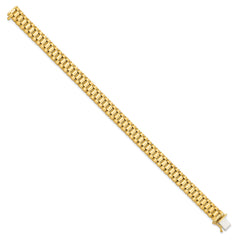 14k Yellow Gold Polished and Satin Mens Rolex Style Link Bracelet 8 Inch