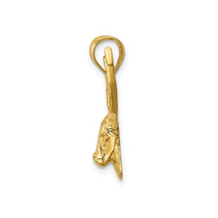 14k Yellow Gold Polished Deer Head Pendant, 23x18mm