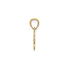 14K Yellow Gold Puppy Dog Paw Pendant, 12x12