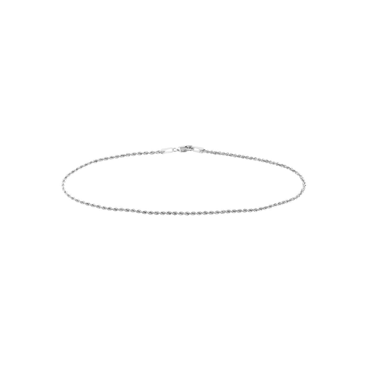14K Yellow Gold Rope Chain Anklet, 1.8mm, 10 Inch, Lobster Lock