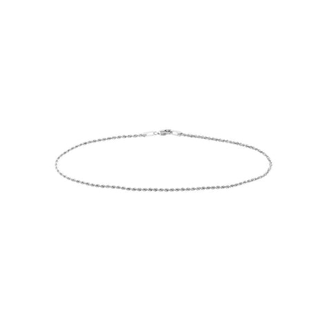 14K Yellow Gold Rope Chain Anklet, 1.8mm, 10 Inch, Lobster Lock