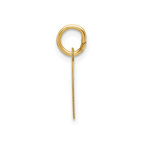 14k Yellow Gold Round Engravable Disc Charm Pendant, 11mm Diameter