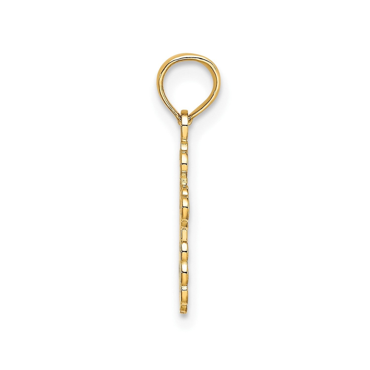 14K Yellow Gold Russian Eastern Orthodox Cross Crucifix Pendant Charm, 12x8mm