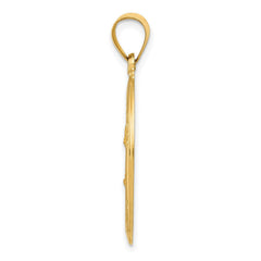 14K Yellow Gold Sacred Heart of Jesus Charm Pendant, 27x17mm