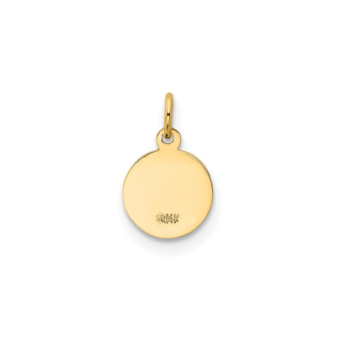 14k Yellow Gold Saint Christopher Medal Charm, 13x8mm