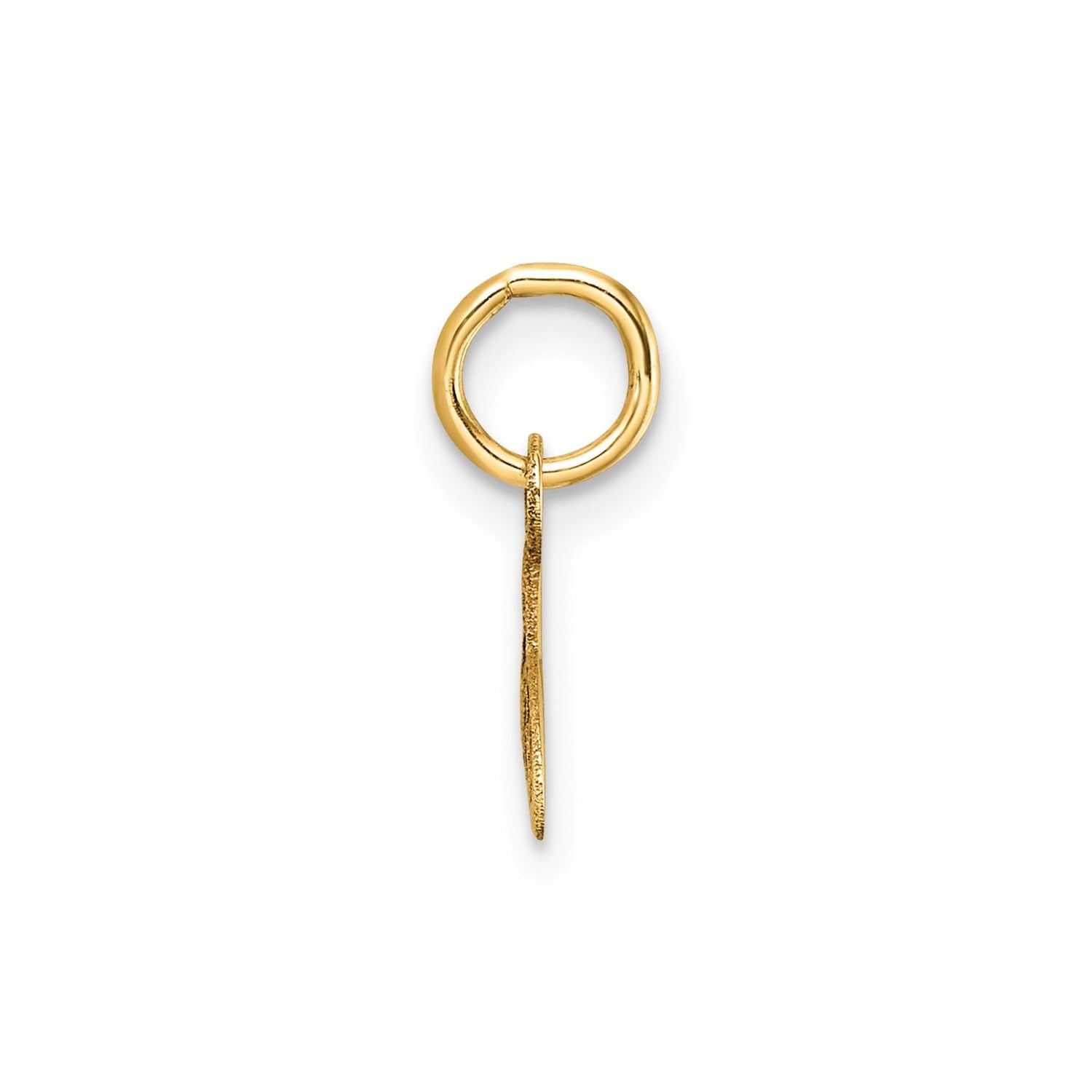 14K Yellow Gold Script Alphabet Initial Letter Charm Pendant, 14mm