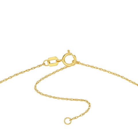 14k Yellow Gold Seashell Pendant Adjustable Necklace, 16"to 18"