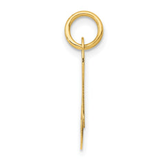 14K Yellow Gold Small Fancy Script Letter Initial Charm Pendant, 12x15mm