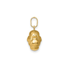 14k Yellow Gold Snail Charm Pendant, 13x15mm