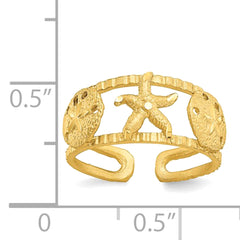 14k Yellow Gold Starfish Adjustable Toe Ring