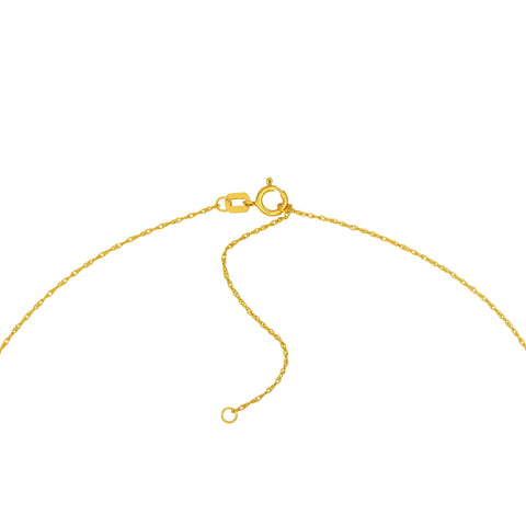 14k Yellow Gold Teardrop Pendant Necklace, Puffy Design, 18 Inch Adjustable Chain