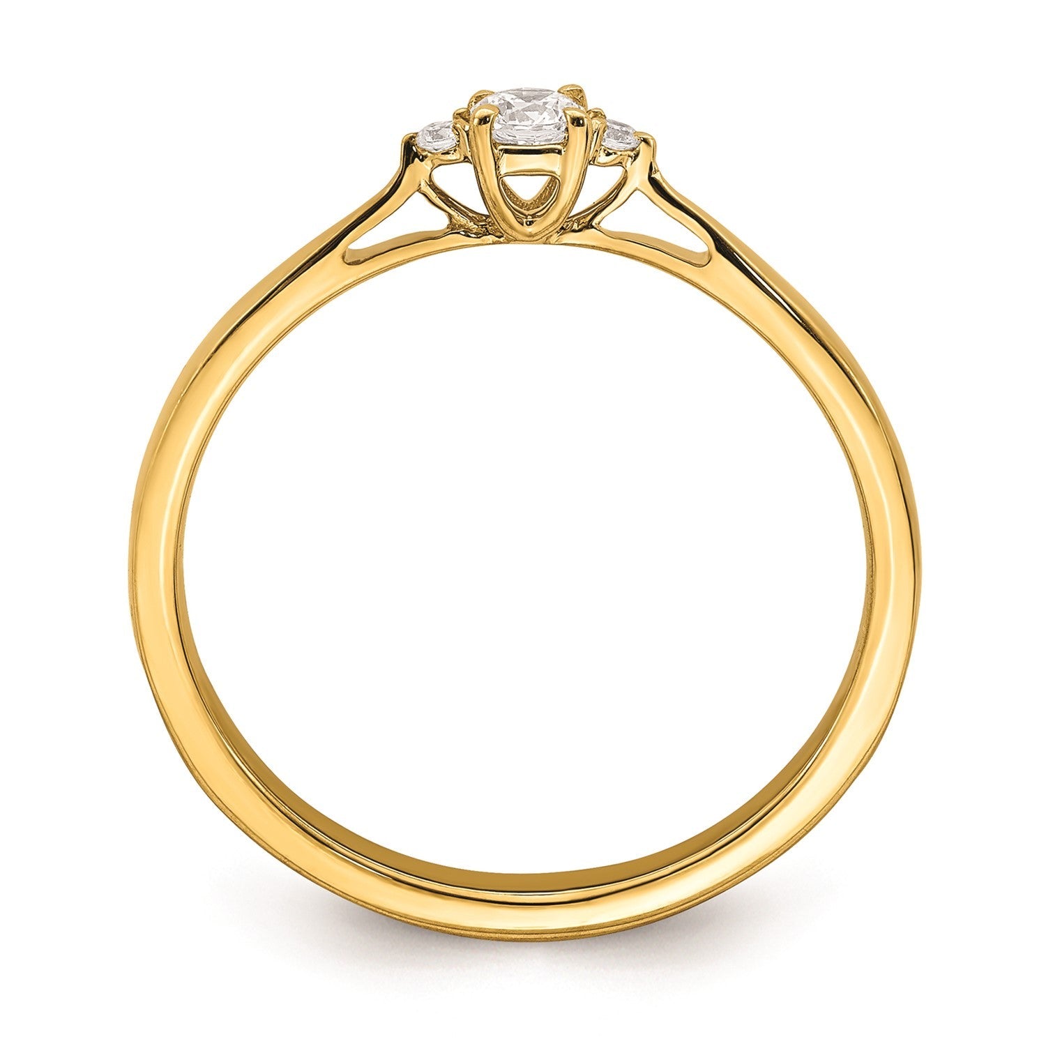 14k Yellow Gold Three Stone Diamond Promise Engagement Ring