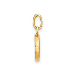 14K Yellow Gold Yin and Yang Enamel Pendant, 12mm - JewelryAffairs