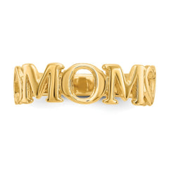 14k Yellow High Polished Mom heart Design Ring, Size 6.5