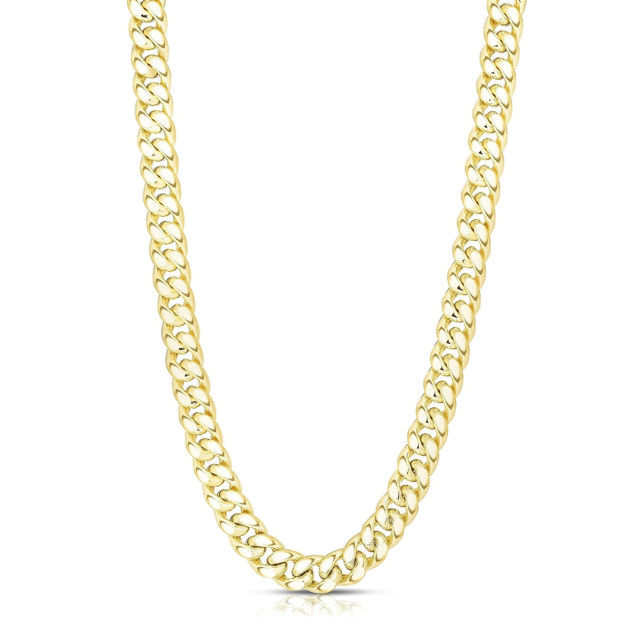 14k Yellow Real Gold Miami Cuban Link Chain Necklace, 6mm, 22
