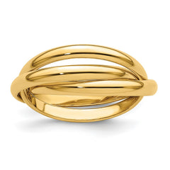14K Yellow Solid Gold Trinity Rolling Ring