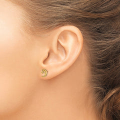 14k Yellow Real Gold Moon and Star Post Stud Earrings