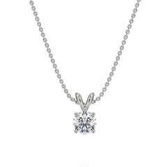 14k Real Gold Round VS/SI DEF Lab Grown Diamond Solitaire 18 Necklace (0.25 Carat Total Weight, Yellow Gold)