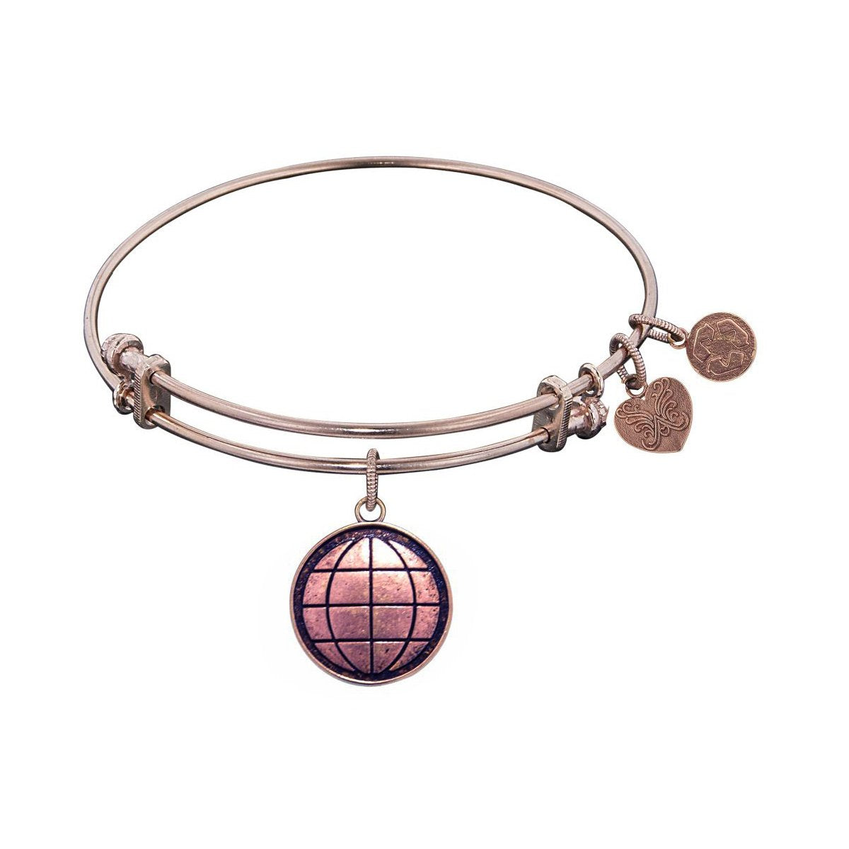 Smooth Finish Brass Earth Bangle Bracelet, 7.25