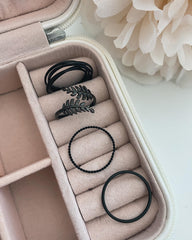 Black Myla Ring Set fine designer jewelry for men and women