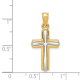 14k Yellow and White Gold Cross Unisex Pendant