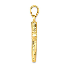 Colgante unisex con cruz de oro amarillo y blanco de 14 quilates, joyería fina de diseño para hombres y mujeres