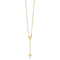 Jewelry Affairs Sterling Silver Gold Plated Religious Rosary Cross Necklace, 18 inch