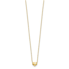 Jewelry Affairs 14k Yellow Gold Dainty Heart Pendant Chain Necklace, 16.5 inches