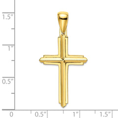 10k Yellow Gold Unisex Cross Charm Pendant