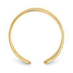 14K Real Yellow Solid Gold Migrän Justerbar Toe Summer Ring fina designersmycken för män och kvinnor