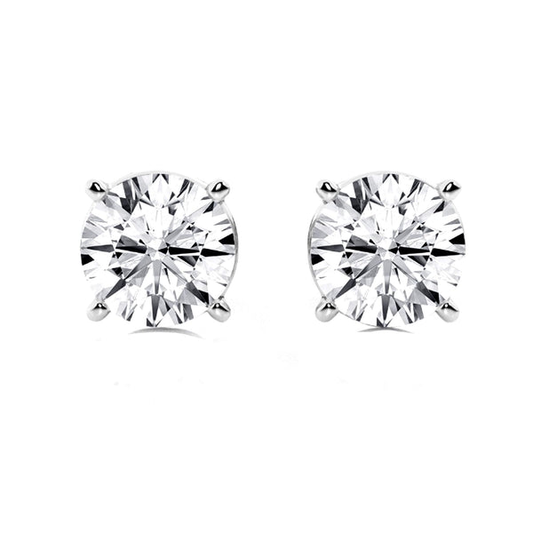 14k White or Yellow Gold Round VS/SI GH Lab Grown Diamond 4 Prong Stud Post Earrings