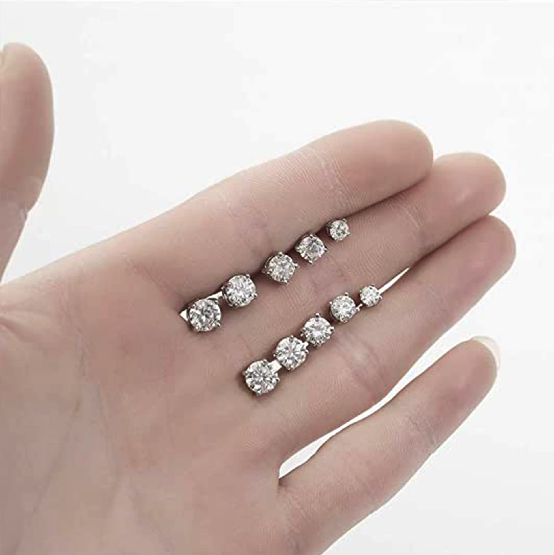 Orecchini a perno con diamanti a 4 punte rotondi in oro giallo 14k VS / SI GH Lab, gioielli di design per uomini e donne