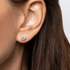 14k gull rund VS/SI GH Lab Grown Diamond 3-pinne Martini Stud Post-øreringer fine designersmykker for menn og kvinner