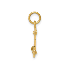 14K Yellow Gold Anchor Pendant Charm, 3D Design, 19x15mm