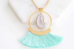 Agate Collection - Mint Fringe Necklace fina designersmycken för män och kvinnor