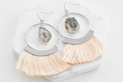 Agate Collection - Silver Punch Fringe øreringe fine designer smykker til mænd og kvinder