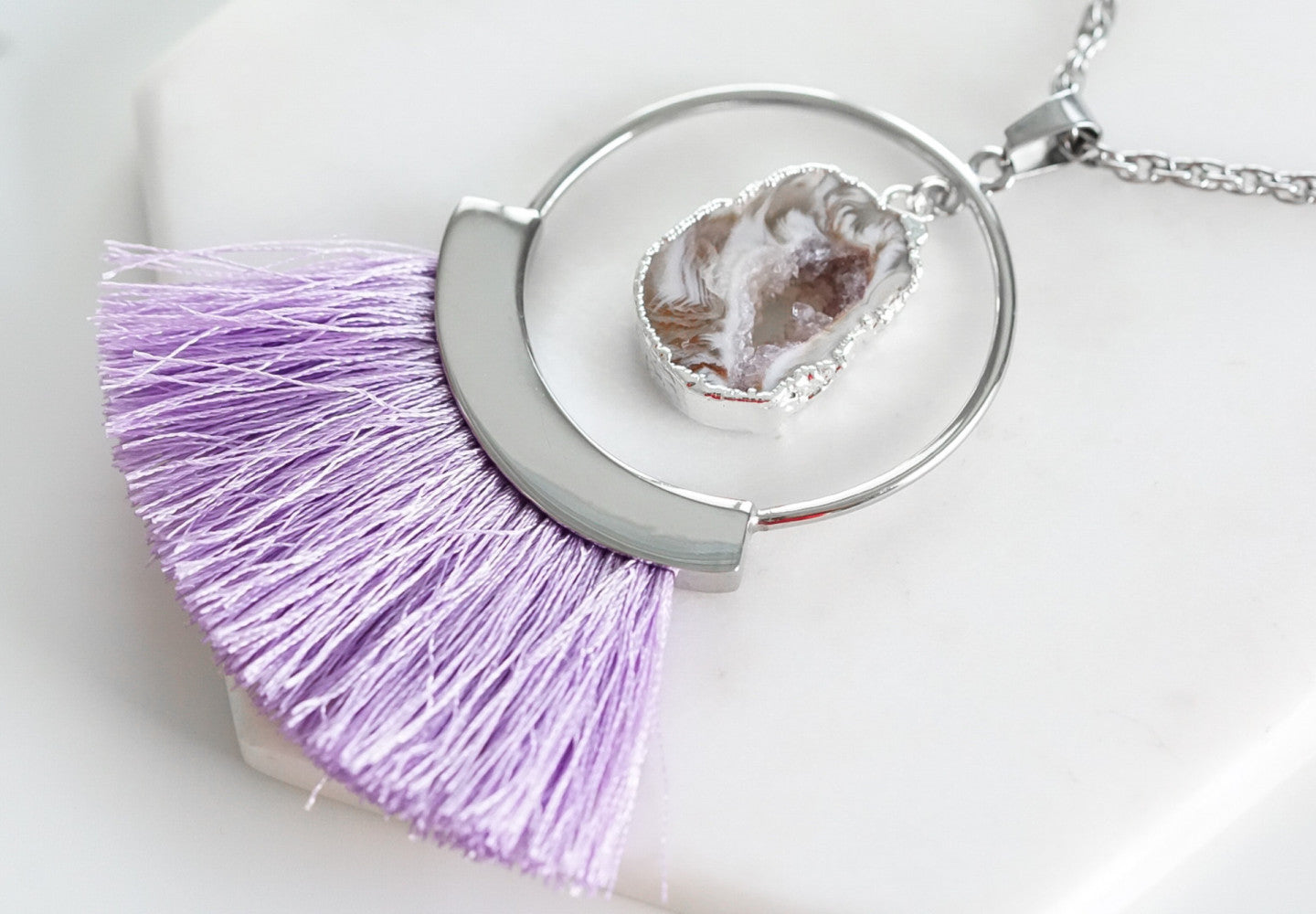 Agate Collection - Sølv Royal Fringe Necklace fine designersmykker for menn og kvinner