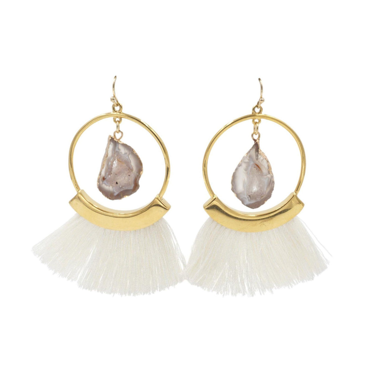 Agate Collection - Ashen Fringe Earrings fine designer jewelry for men and women